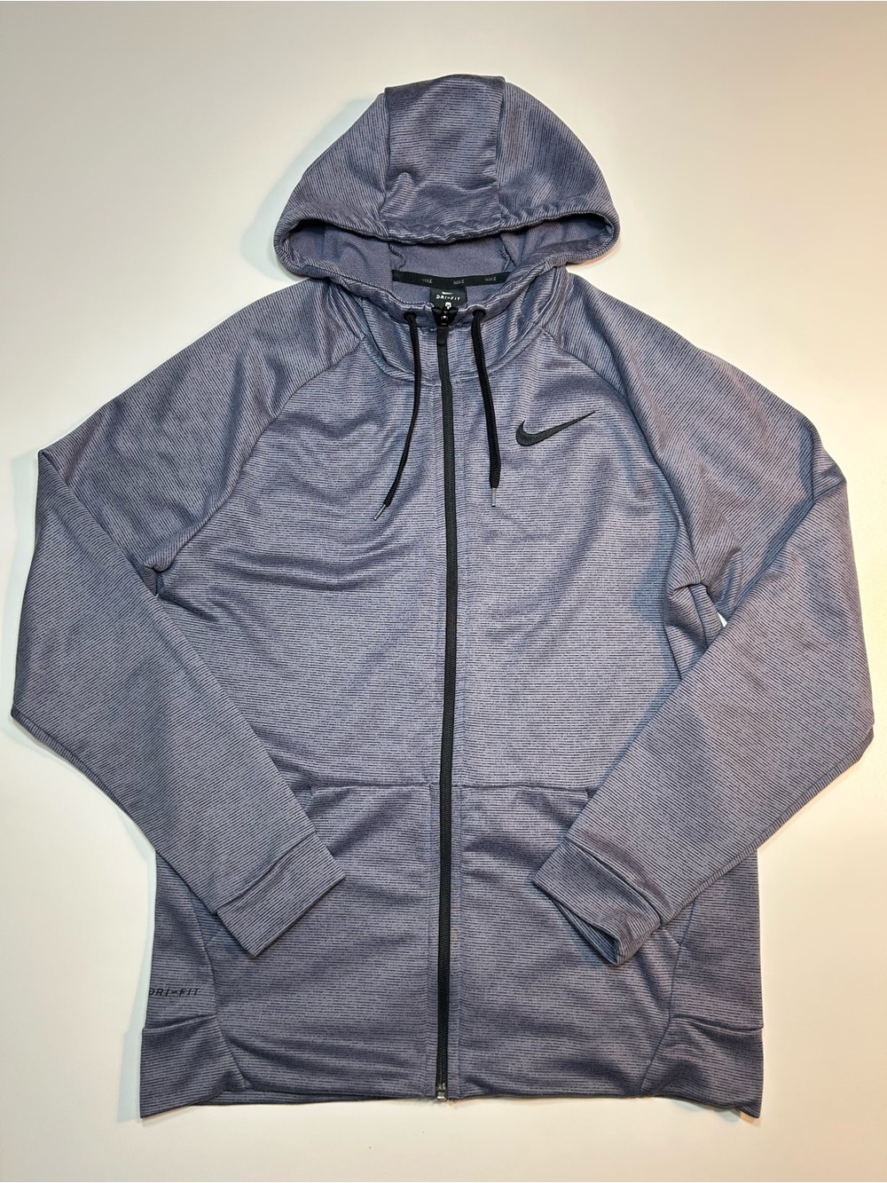 Nike Therma Fit Dri Fit Full Zip Training Hoodie Heather Slate Blue Grey